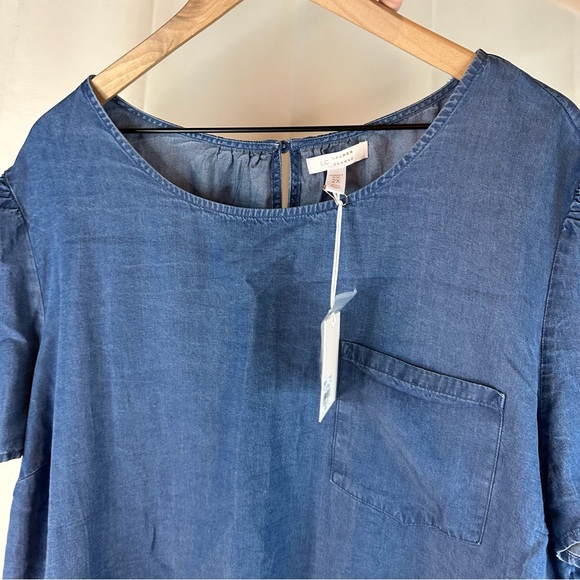 LC LAUREN CONRAD Women’s Size 2X T-Shirt Top Blouse Tee Chambray NWT - Picture 13 of 16
